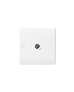 BG Nexus White Round Edge - 1 Gang Co-axial Socket.