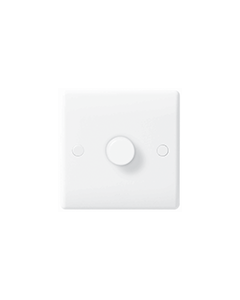 BG Nexus White Round Edge Dimmer Switch - 1 gang, 2 way push 400W