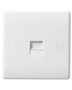 BG Nexus White Round Edge - 1 Gang telephone Master Socket.